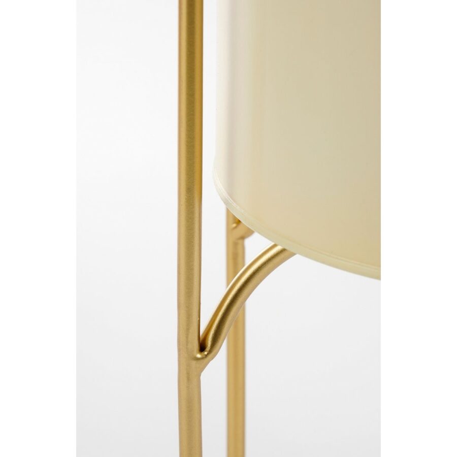Donau Bloempot op Standaard - Set van 2 - Metaal - H45 x Ø23 cm - Lichtgeel, Goud - Afbeelding 3