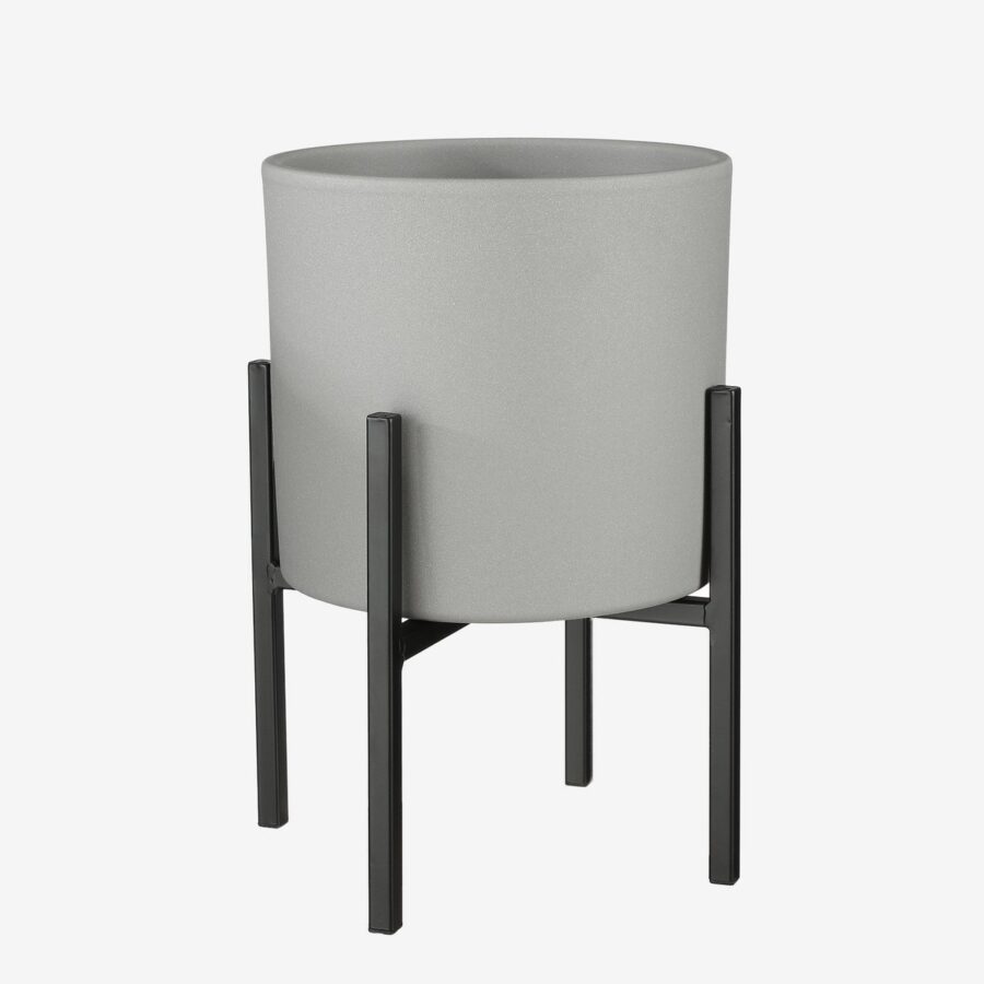 Ascot Plantenstandaard - L24 x B24 x H25 cm - Metaal - Zwart - Afbeelding 4