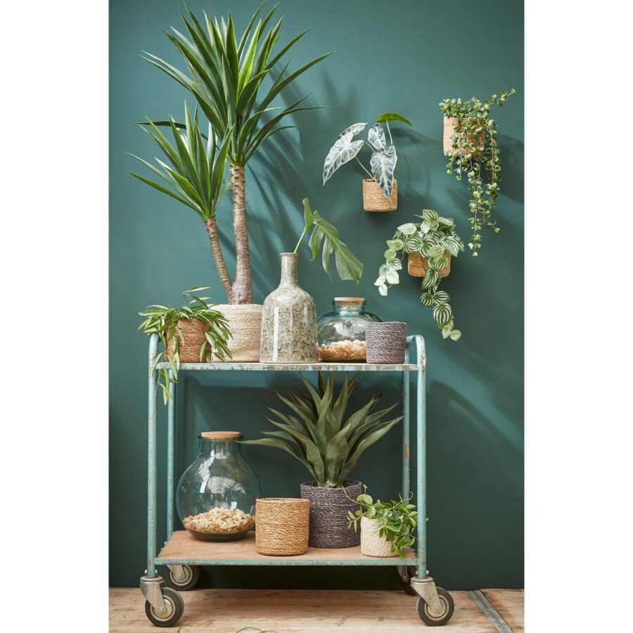 Atlantic Plantenmand - Set van 2 - H20 x Ø20 cm - Jute - Crème - Afbeelding 4