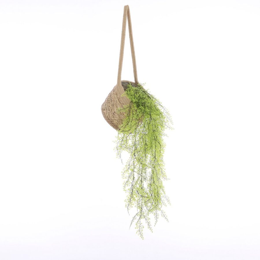 Anne Hangende Bloempot - Set van 2 - H20 x Ø25 cm - Zeegras - Lichtbruin - Afbeelding 4