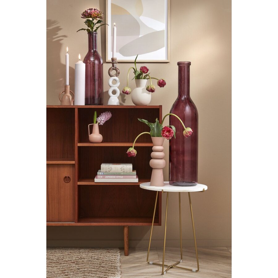 Rioja Fles Vaas - H50 x Ø15 cm - Gerecycled Glas - Bordeaux - Afbeelding 5
