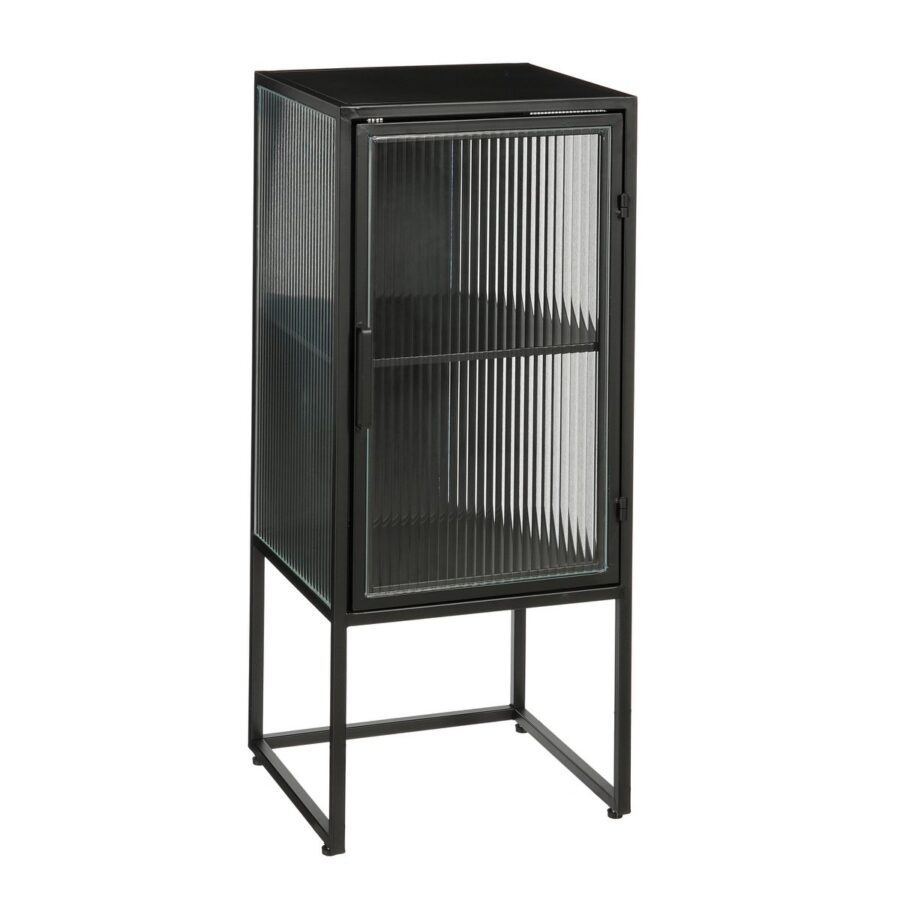 Clifton Opbergkast met Deuren - L38 x B35 x H90 cm - Metaal - Zwart