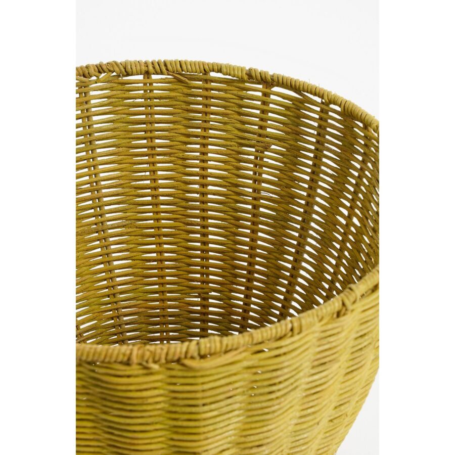 Opbergmand met Deksel - Set van 2 - H48 x Ø30 cm - Rotan - Geel - Afbeelding 5