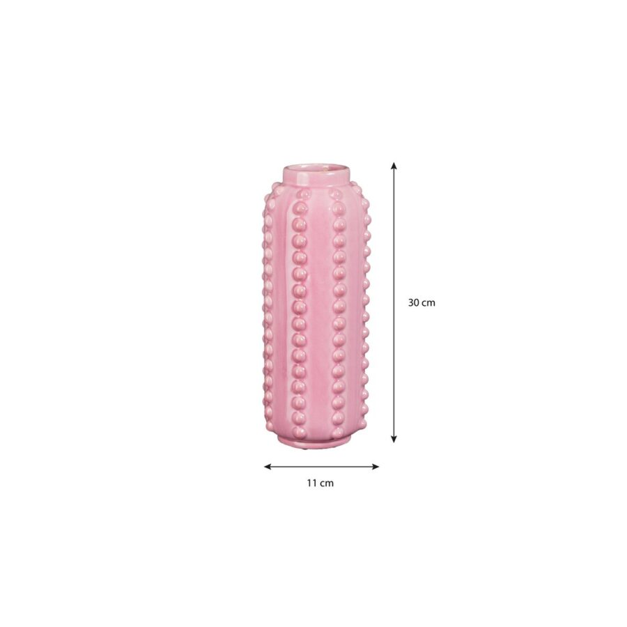 Boaz Vaas - H30 x Ø11 cm - Keramiek - Roze - Afbeelding 4