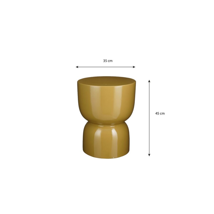 Stage Bijzettafel - H45 x Ø35 cm - Cement - Geel - Afbeelding 5