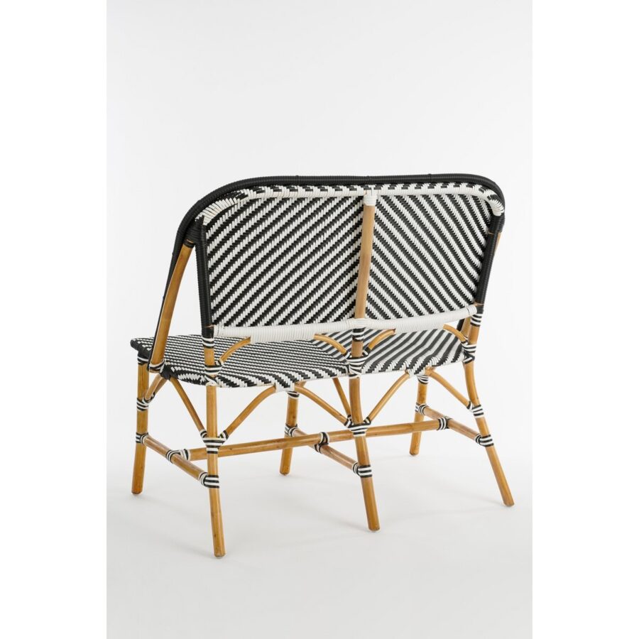 Mandox Bank voor Buiten - L98 x B60 x H93 cm - Rotan - Zwart, Wit - Afbeelding 8