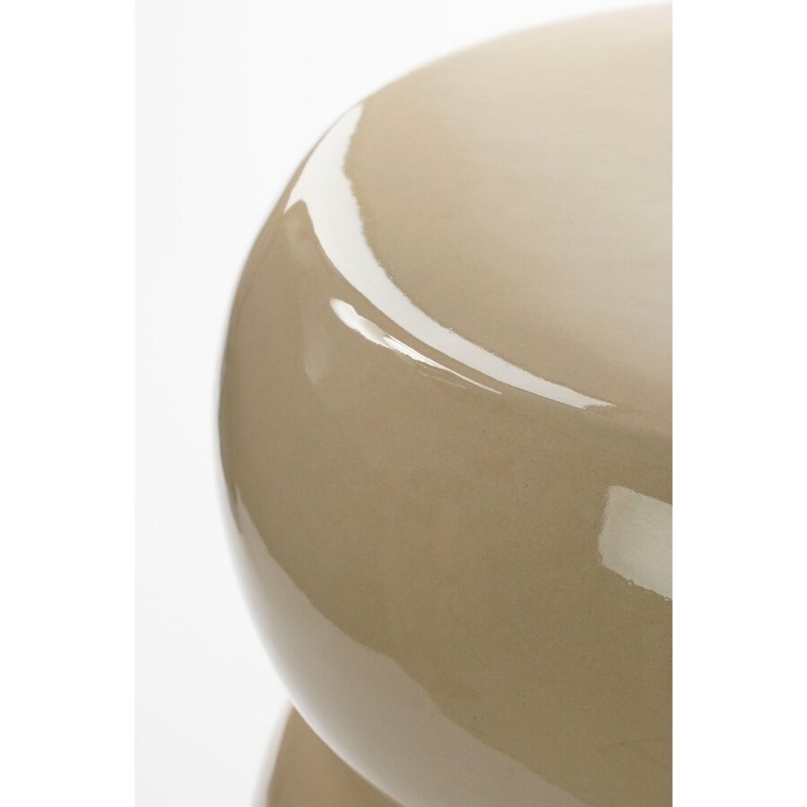 Vendi Bijzettafel - H44 x Ø32 cm - Keramiek - Crème - Afbeelding 2
