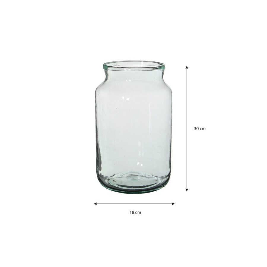 Vienne Vaas - H30 x Ø18 cm - Gerecycled Glas - Transparant - Afbeelding 4