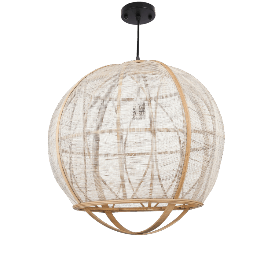 Pella Hanglamp - H50 x Ø51 cm - Linnen - Beige
