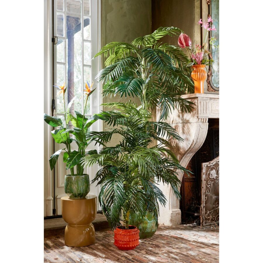 Boaz Bloempot - H19 x Ø22 cm - Keramiek - Oranje - Afbeelding 6