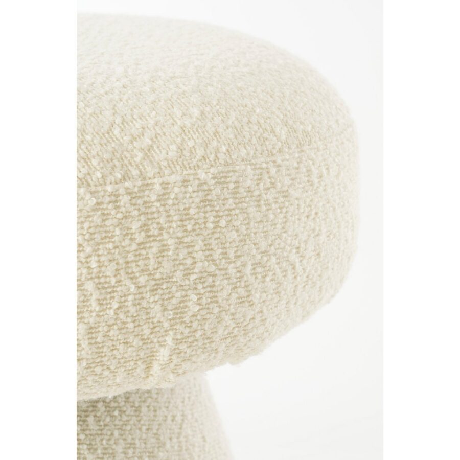 Poef - H46 x Ø49 cm - Off White - Afbeelding 2