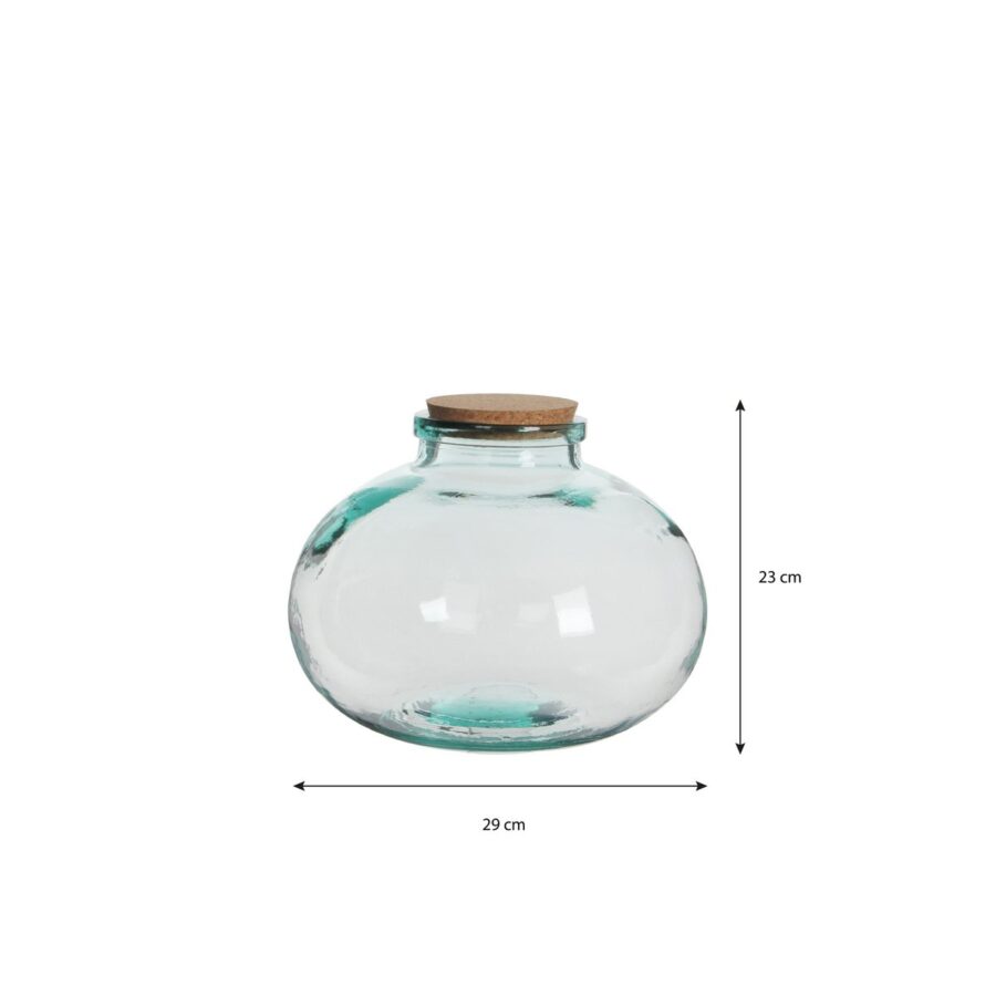 Olly Vaas - H23 x Ø29 cm - Gerecycled Glas - Transparant - Afbeelding 5