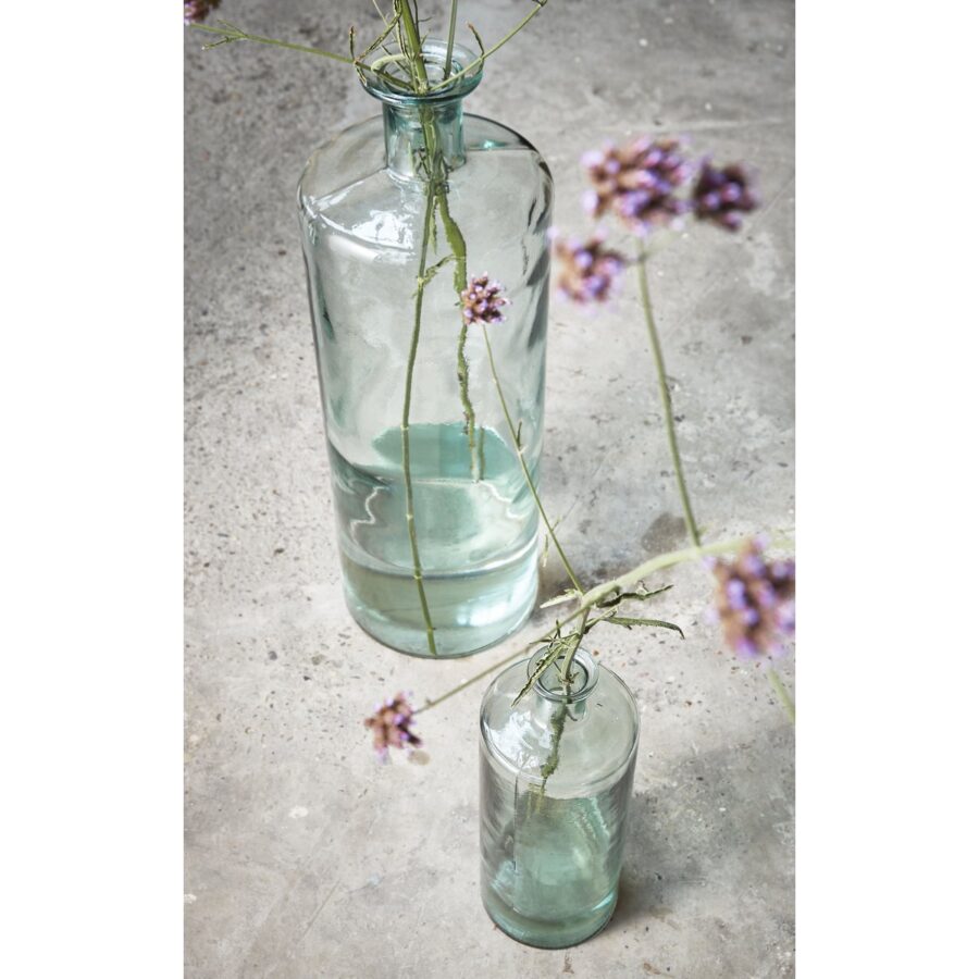 Guan Fles Vaas - H75 x Ø25 cm - Gerecycled Glas - Transparant - Afbeelding 4