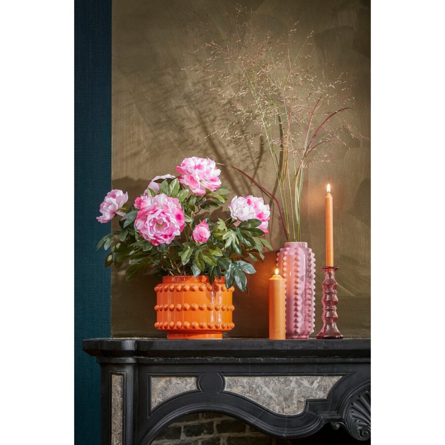 Boaz Bloempot - H19 x Ø22 cm - Keramiek - Oranje - Afbeelding 7
