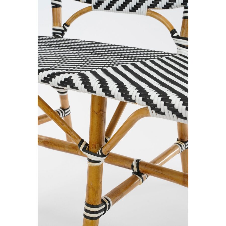 Mandox Bank voor Buiten - L98 x B60 x H93 cm - Rotan - Zwart, Wit - Afbeelding 5