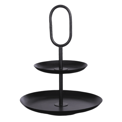 Rama Etagère 2 Laags - H36 x Ø28 cm - Metaal - Zwart