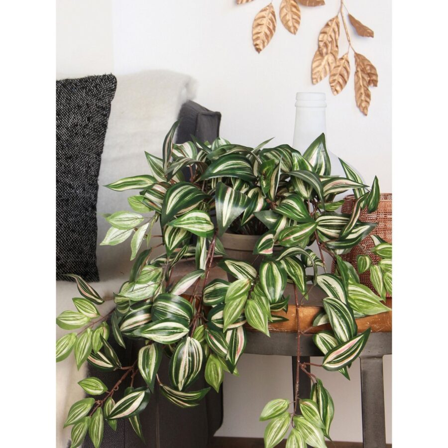 Tradescantia Kunst Hangplant - L15 x B30 x H80 cm - Groen - Afbeelding 5