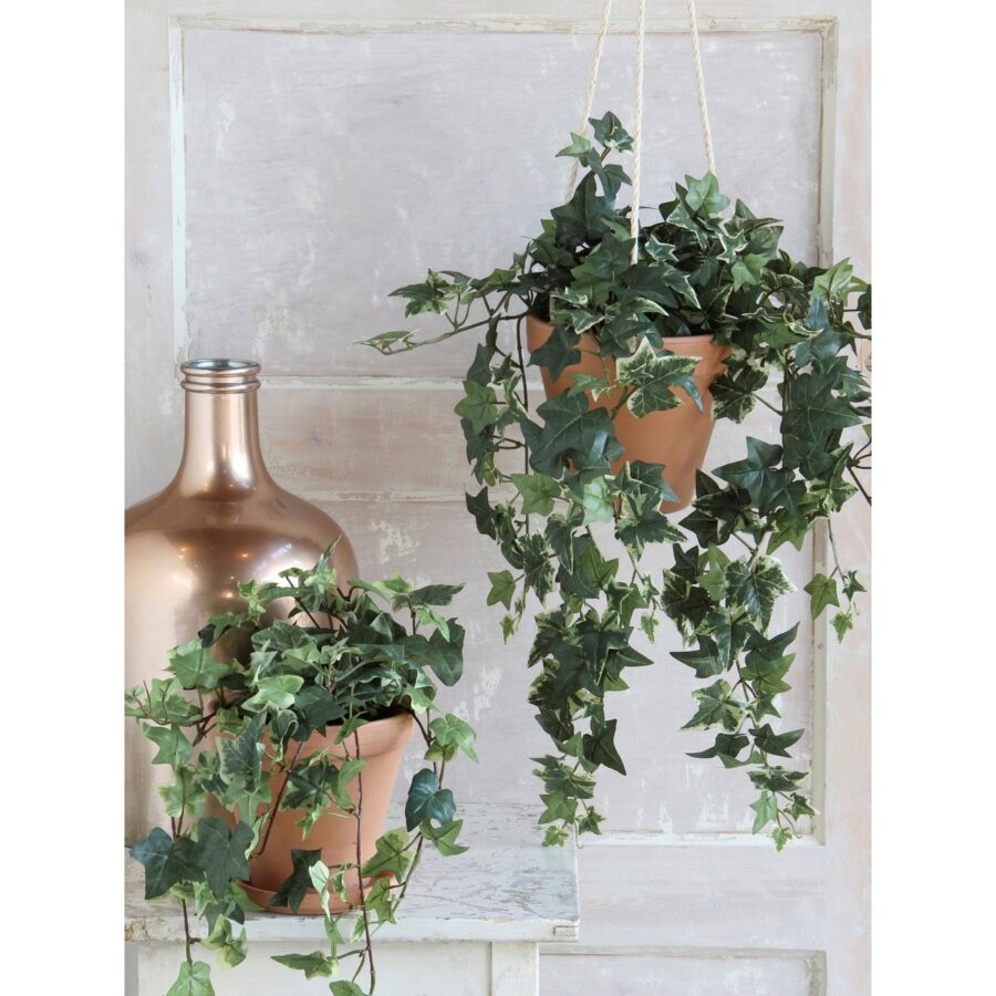 Hedera Kunst Hangplant - H129 cm - Groen Bont - Afbeelding 6