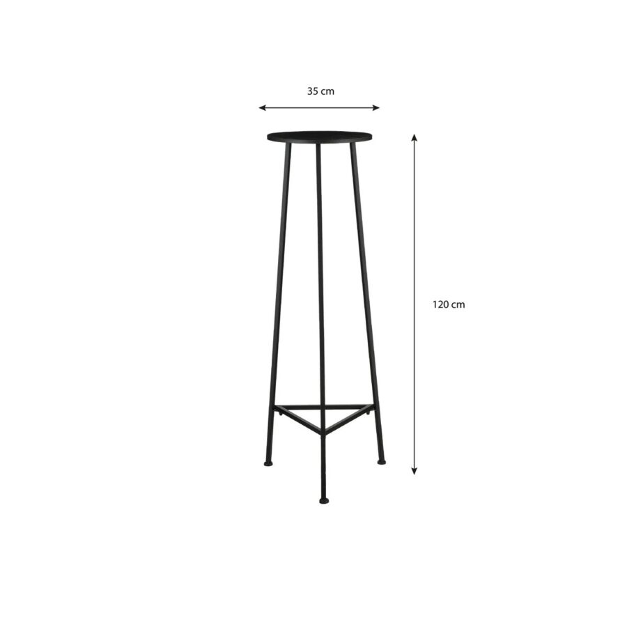 Adine Plantentafel - H120 x Ø35 cm - Metaal - Zwart - Afbeelding 4