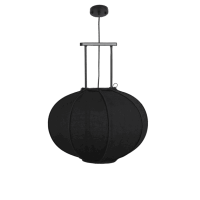 Pego Hanglamp - H55 x Ø50 cm - Linnen - Zwart