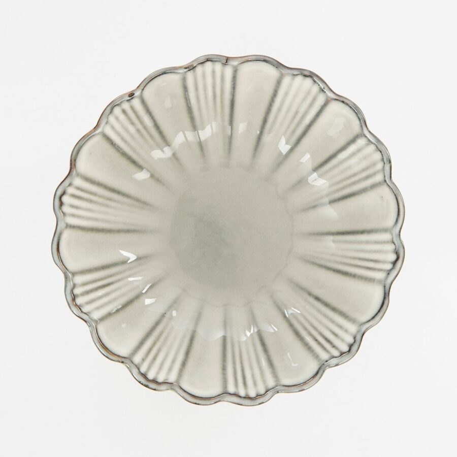Corfu Schaal - H9 x Ø17 cm - Keramiek - Grijs - Afbeelding 3