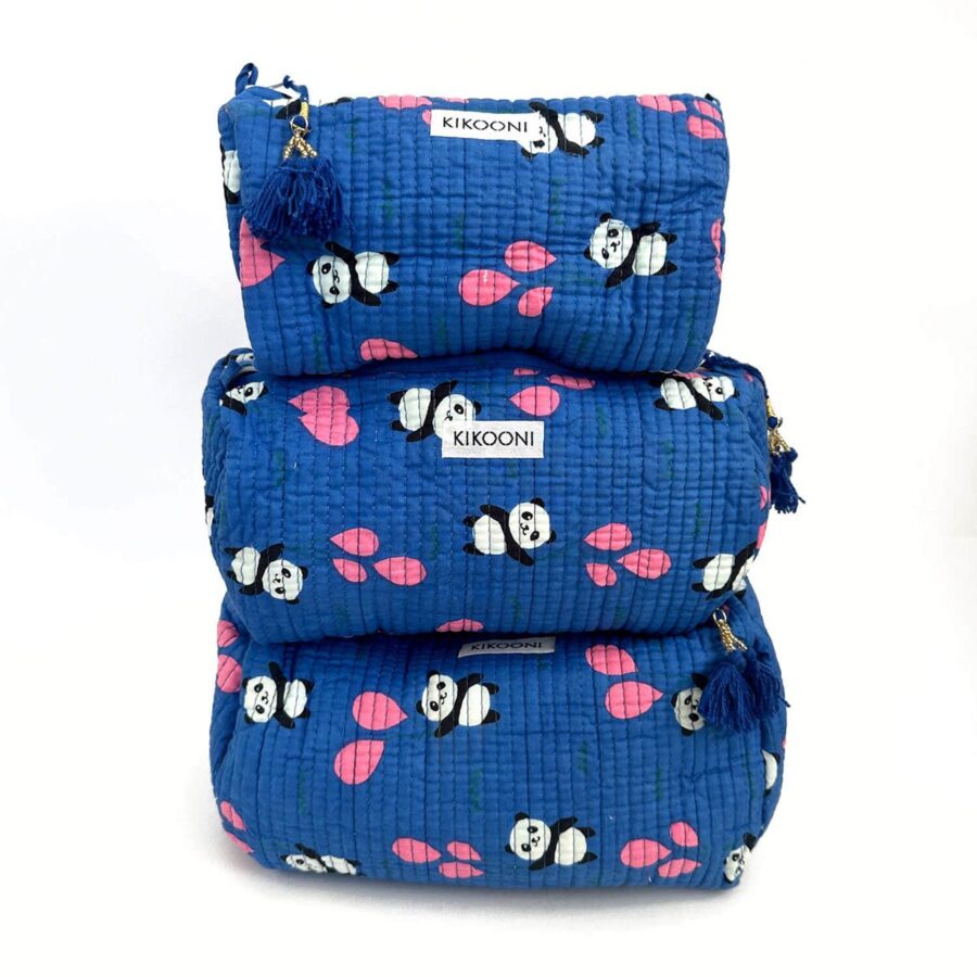 handgemaakte make-up tas SET van 3 "Panda" - Afbeelding 8