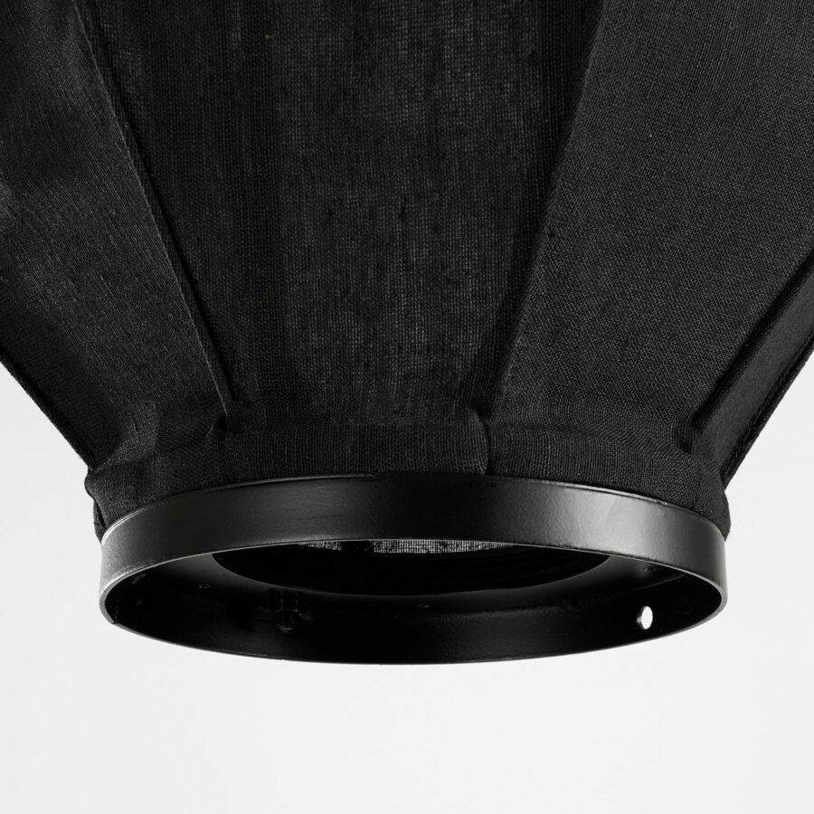 Pego Hanglamp - H73 x Ø54 cm - Linnen - Zwart - Afbeelding 4