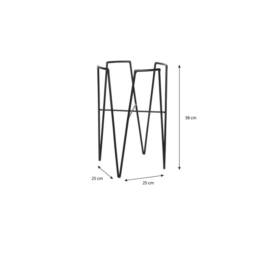 Blom Plantenstandaard - L25 x B25 x H38 cm - Metaal - Zwart - Afbeelding 5
