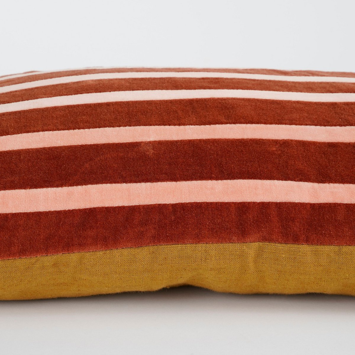 Sierkussen Streep - 55 x 35 cm - Katoen Velvet - Roze - Afbeelding 4