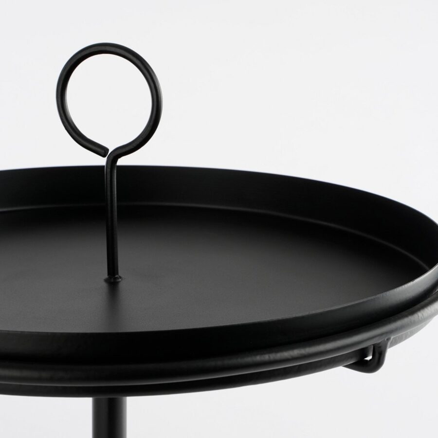 Aston Dienbladtafel - H40 x Ø31 cm - Metaal - Zwart - Afbeelding 2