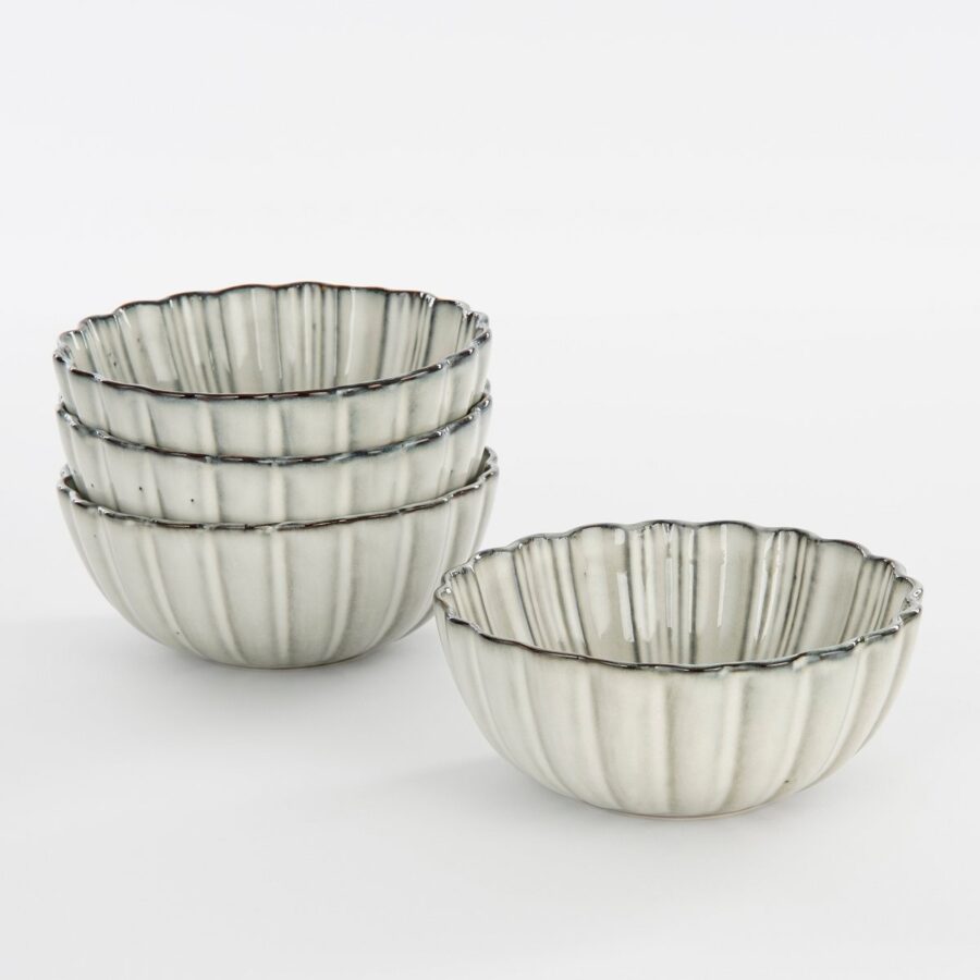 Corfu Schaal - H9 x Ø17 cm - Keramiek - Grijs - Afbeelding 4
