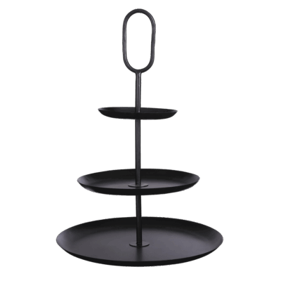 Rama Etagère 3 Laags - H55 x Ø38 cm - Metaal - Zwart