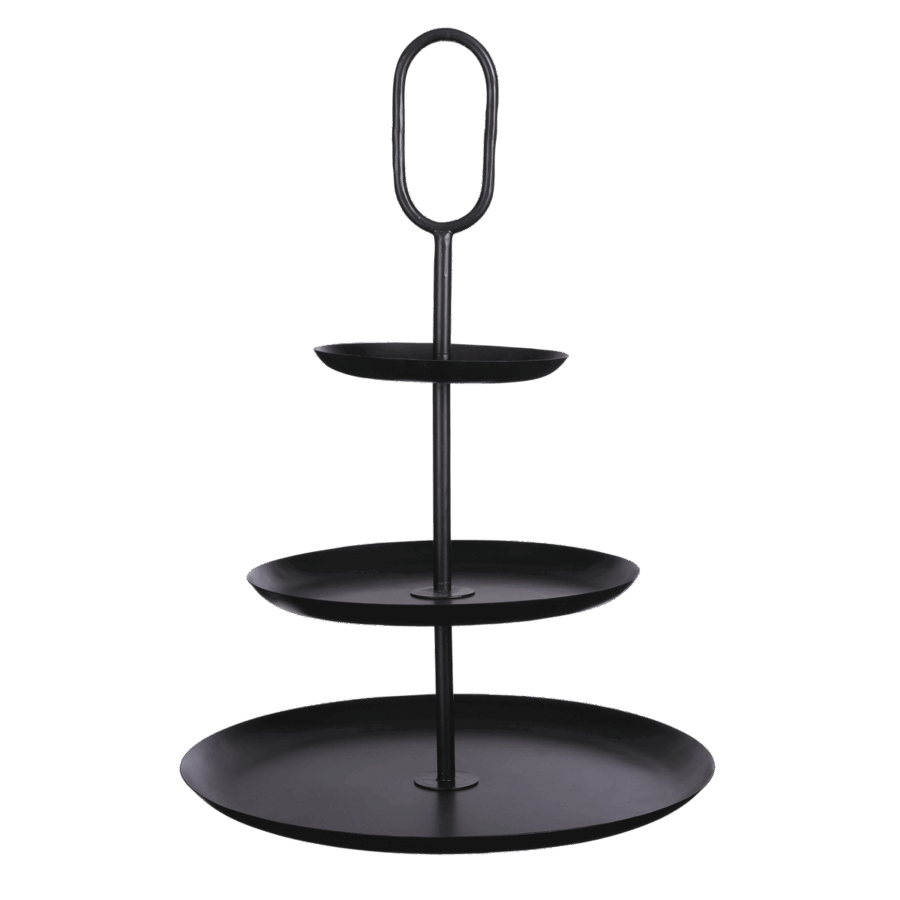 Rama Etagère 3 Laags - H55 x Ø38 cm - Metaal - Zwart