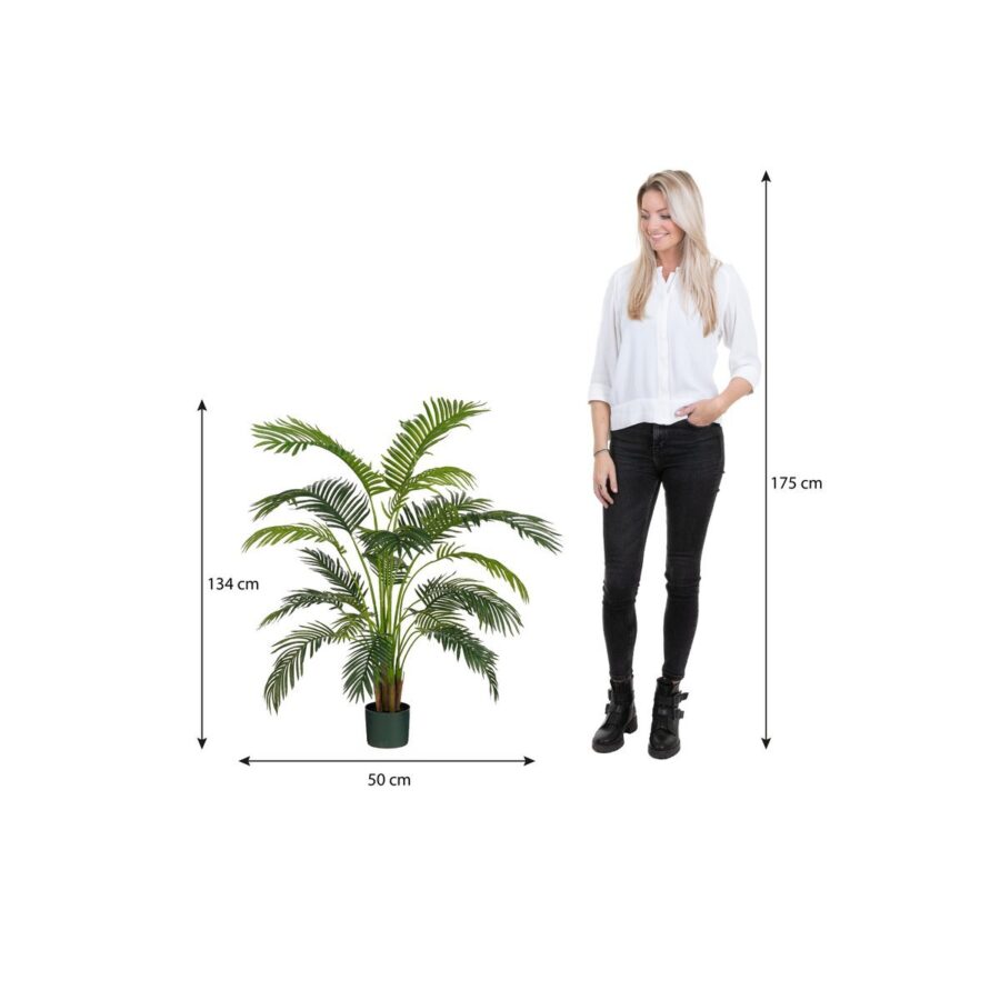 Areca Palm Kunstplant in Pot - H134 x Ø50 cm - Groen - Afbeelding 5