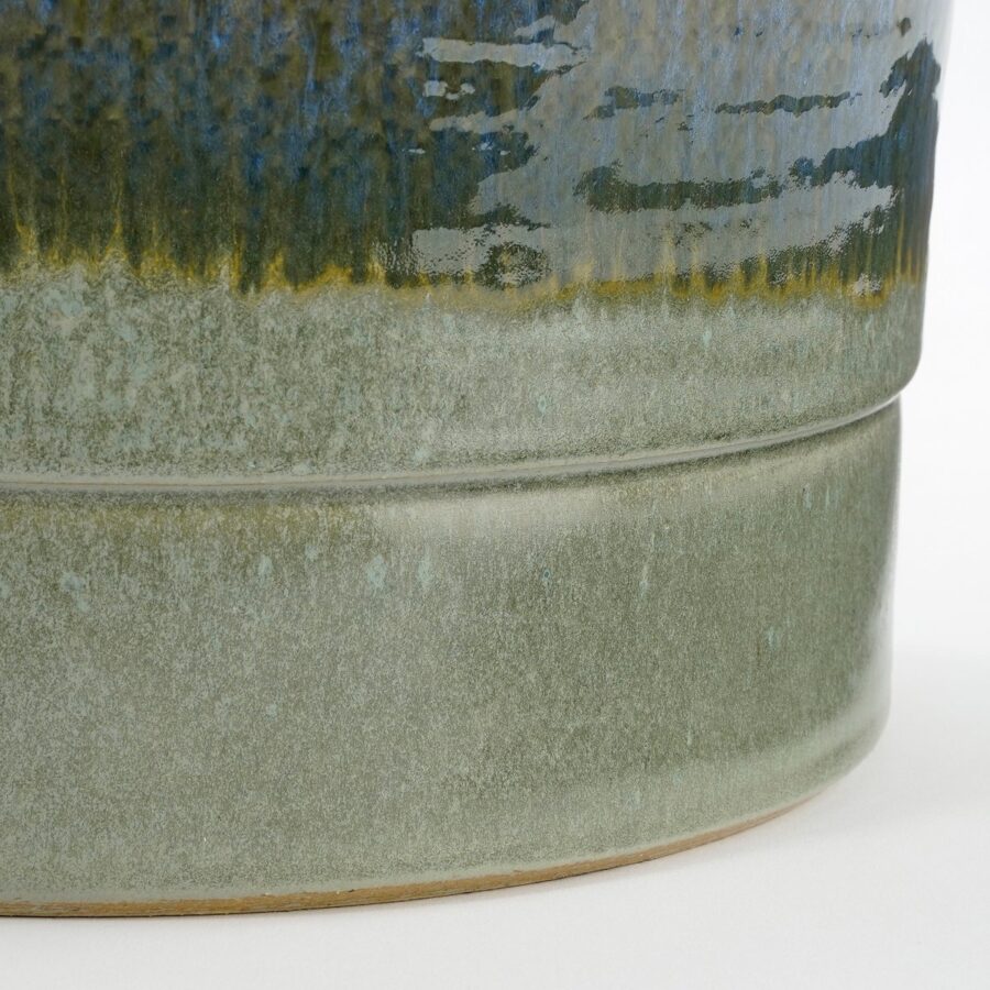 Olof Bloempot - H20 x Ø22 cm - Terracotta - Donkerblauw - Afbeelding 3