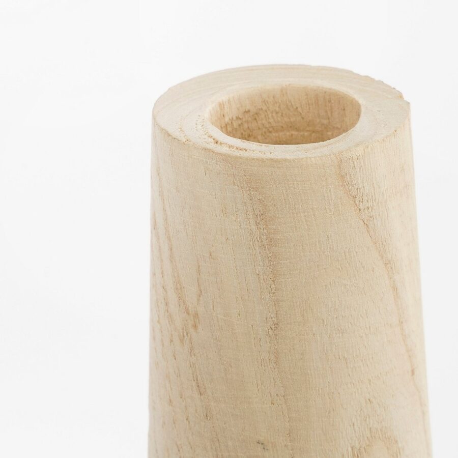 Pia Vaas - H28 x Ø16 cm - Paulownia Hout - Lichtbruin - Afbeelding 2