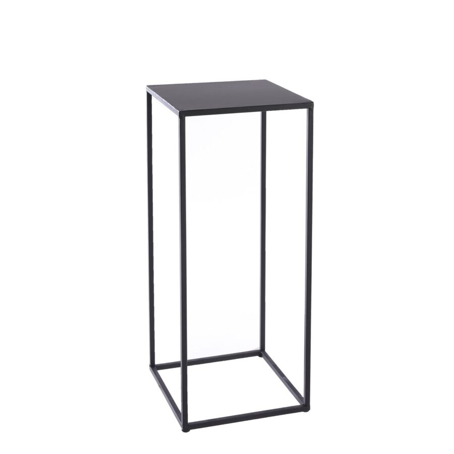 Quinty Bijzettafel - Set van 3 - L30 x B30 x H70 cm - Metaal - Zwart - Afbeelding 3