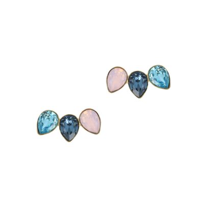 Classic Triple Leaf Earpins Rosewater Opal