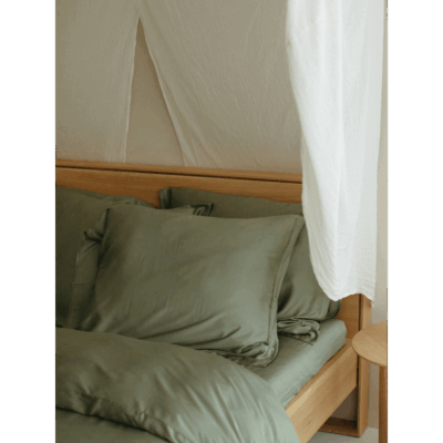 100% Eco Bamboe kussensloop olijfgroen
