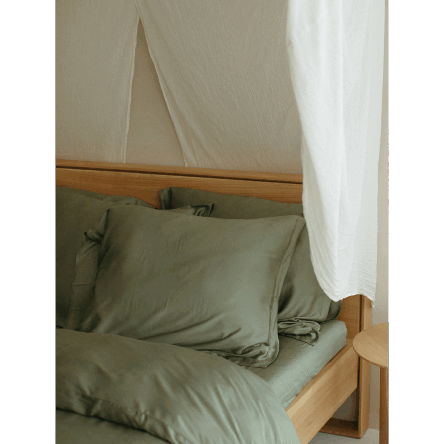 100% Eco Bamboe kussensloop olijfgroen