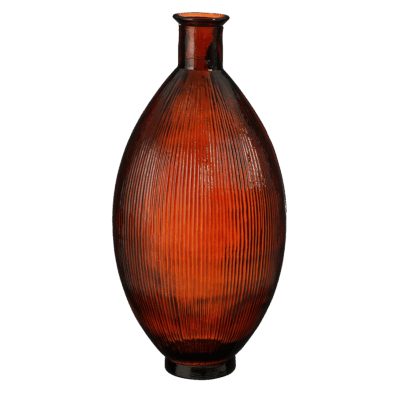 Firenza Fles Vaas - H59 x Ø29 cm - Gerecycled Glas - Donkerbruin