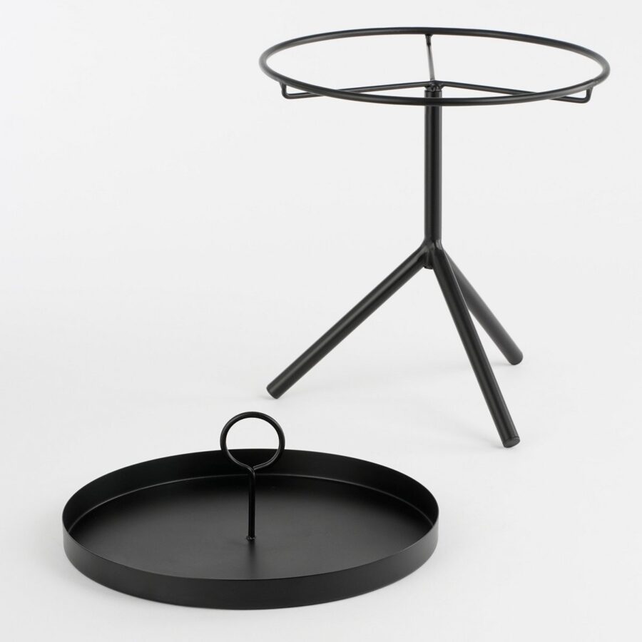 Aston Dienbladtafel - H40 x Ø31 cm - Metaal - Zwart - Afbeelding 5