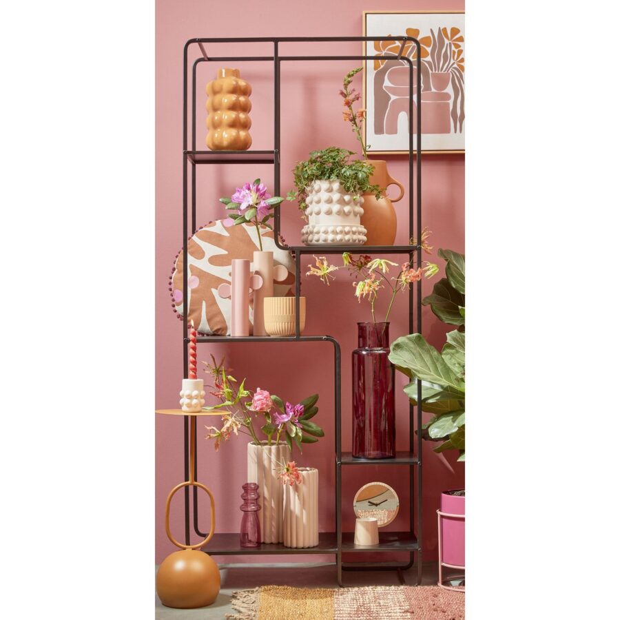 Jules Open kast - L76 x B30 x H178 cm - Metaal - Zwart - Afbeelding 5