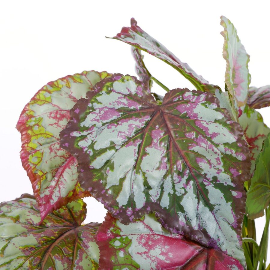 Begonia Kunstplant in Bloempot Stan - H40 x Ø38 cm - Rood - Afbeelding 2