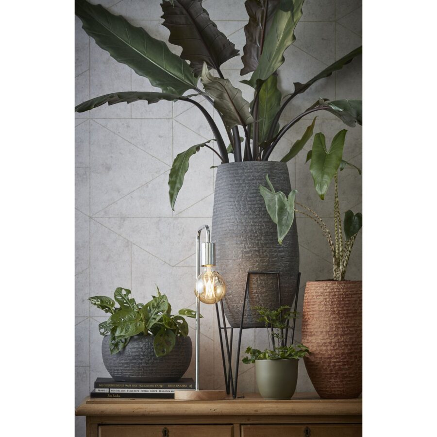 Blom Plantenstandaard - L25 x B25 x H38 cm - Metaal - Zwart - Afbeelding 6