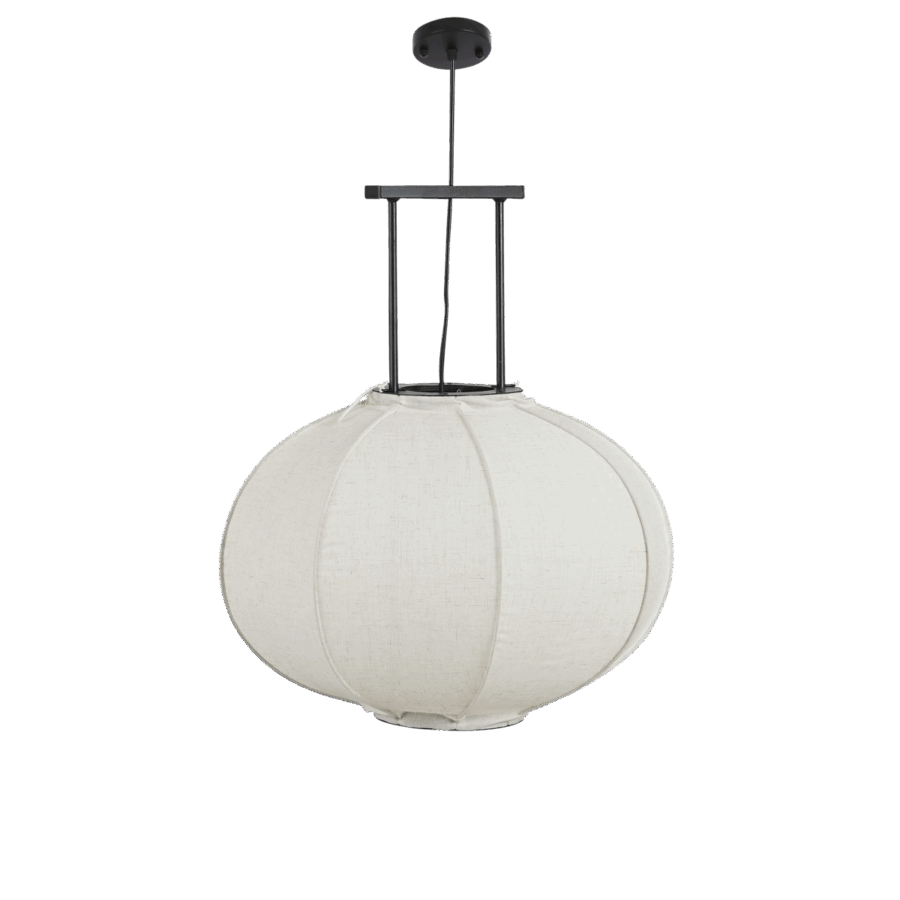 Pego Hanglamp - H55 x Ø50 cm - Linnen - Off-white
