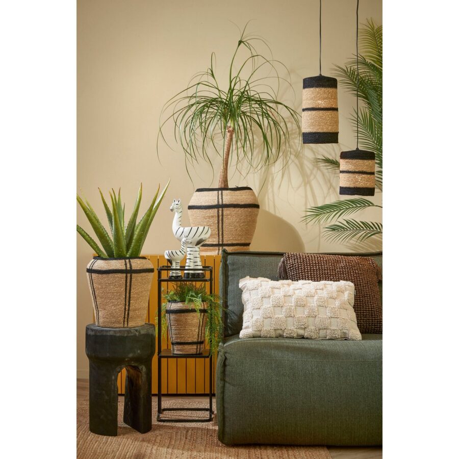 Jinx Hanglamp - H30 x Ø15 cm - Jute - Zwart - Afbeelding 6