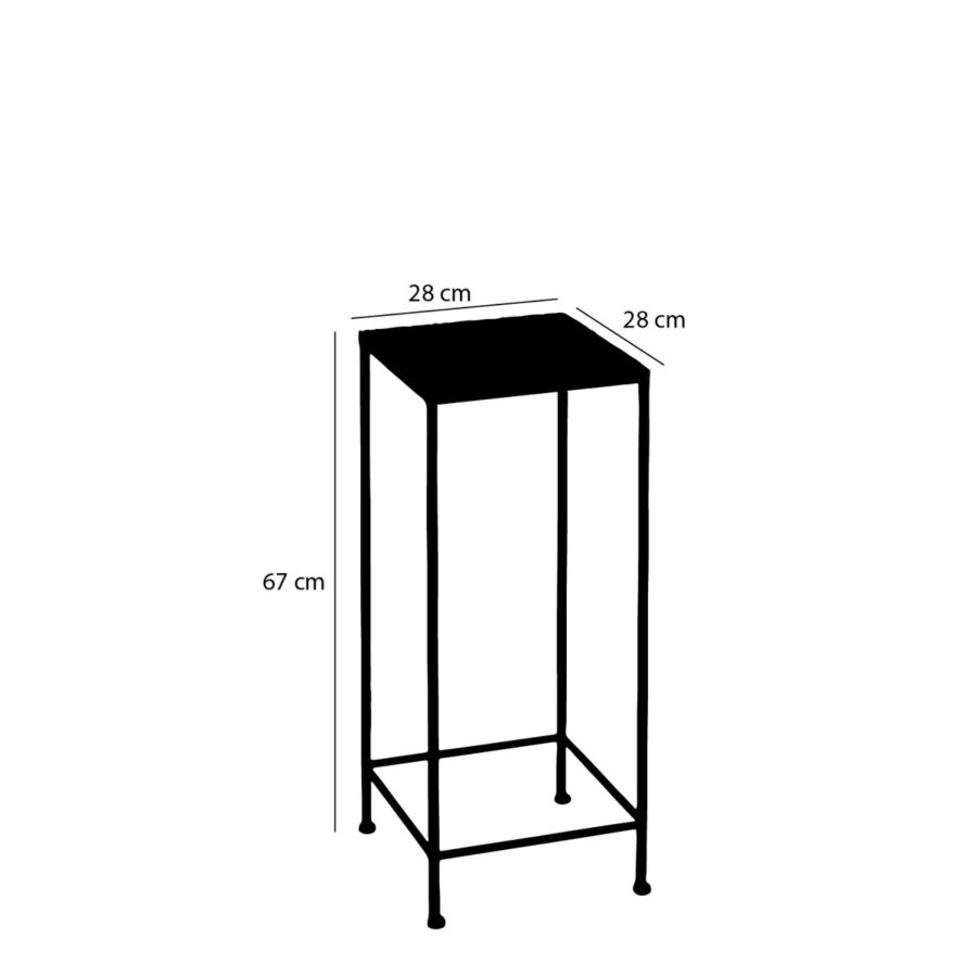 Odile Bijzettafel voor Buiten - Set van 3 - L28 x B28 x H67 cm - Metaal - Bruin, Wit - Afbeelding 6