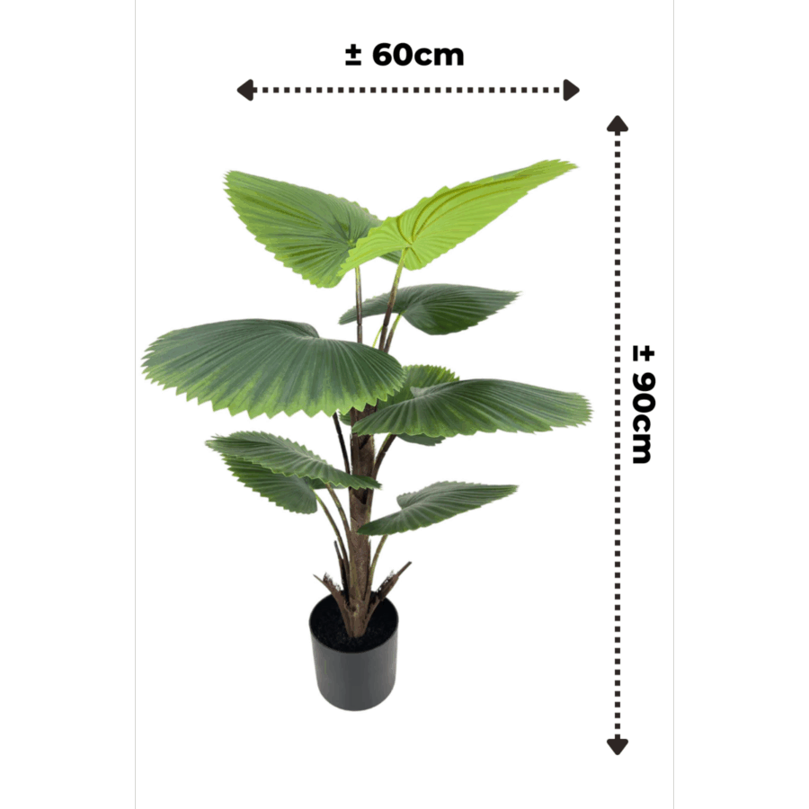 Kunst Waaierpalm 90cm - Afbeelding 2