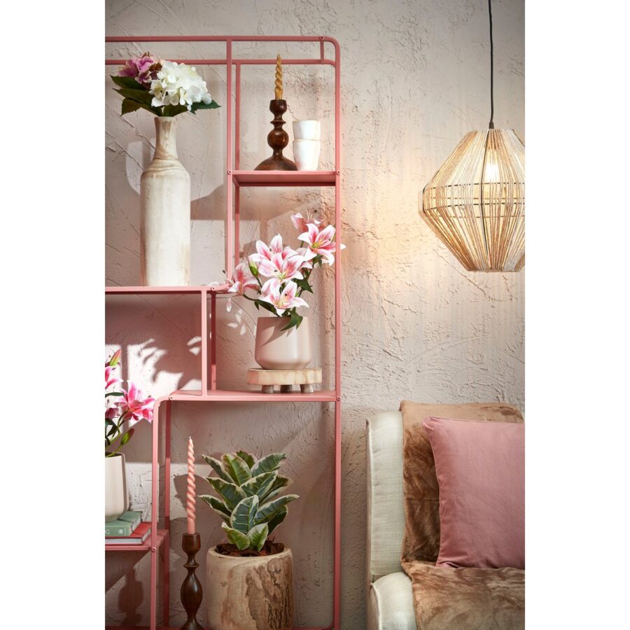 Tijgerlelie Kunstplant in Bloempot Stan - H47 x Ø45 cm - Roze - Afbeelding 6